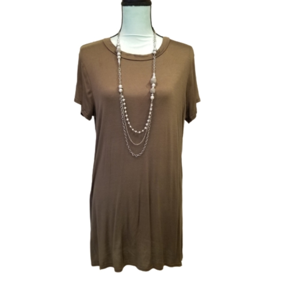 Krush Deep V Back Short Sleeve Shirt Dress Size L